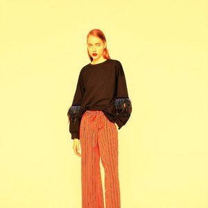NWT 100% linen Madison Studios striped pants
